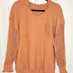 Knitted hooded sweatshirt